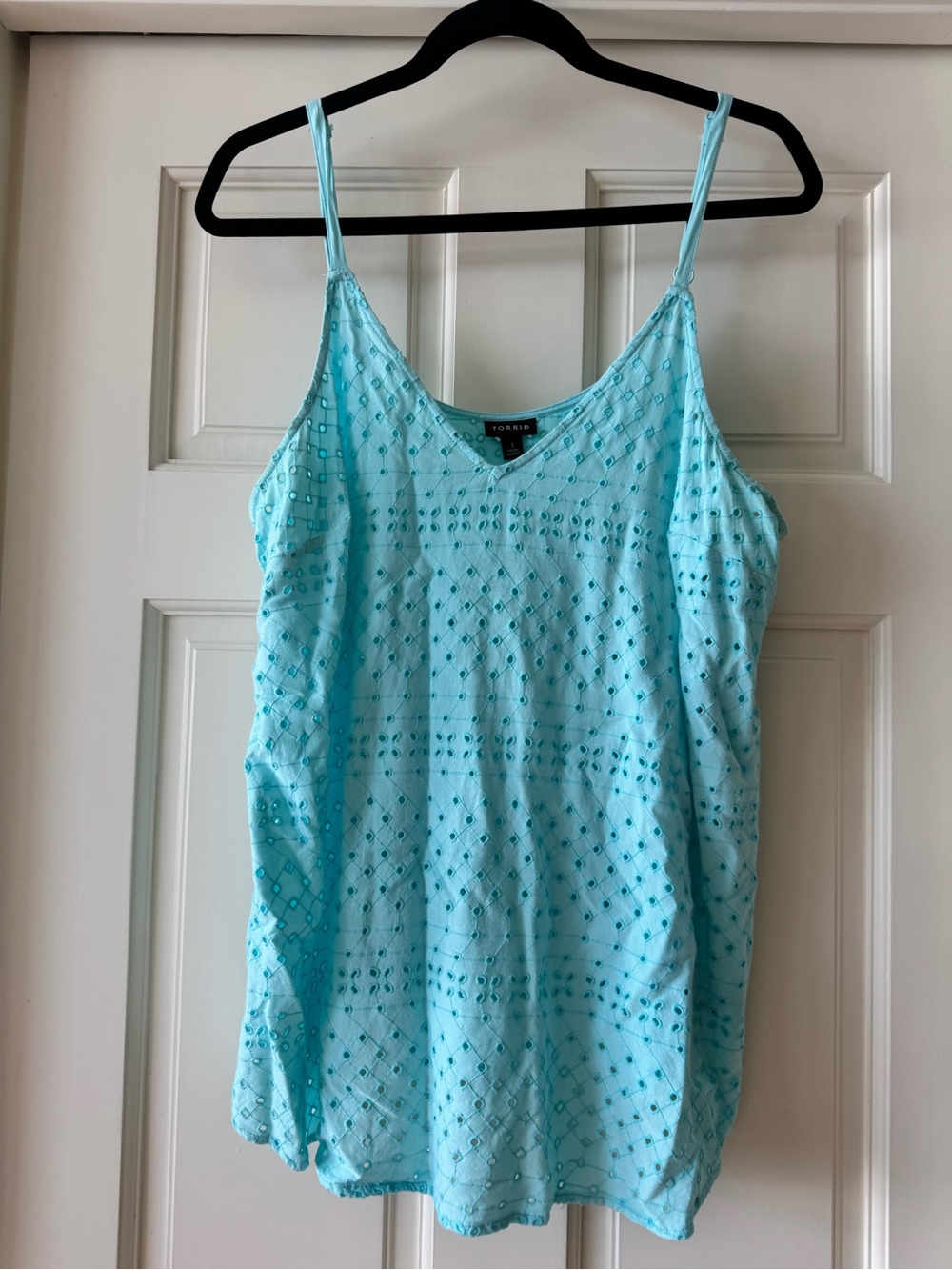 torrid Aqua Blue Eyelet Camisole Tank